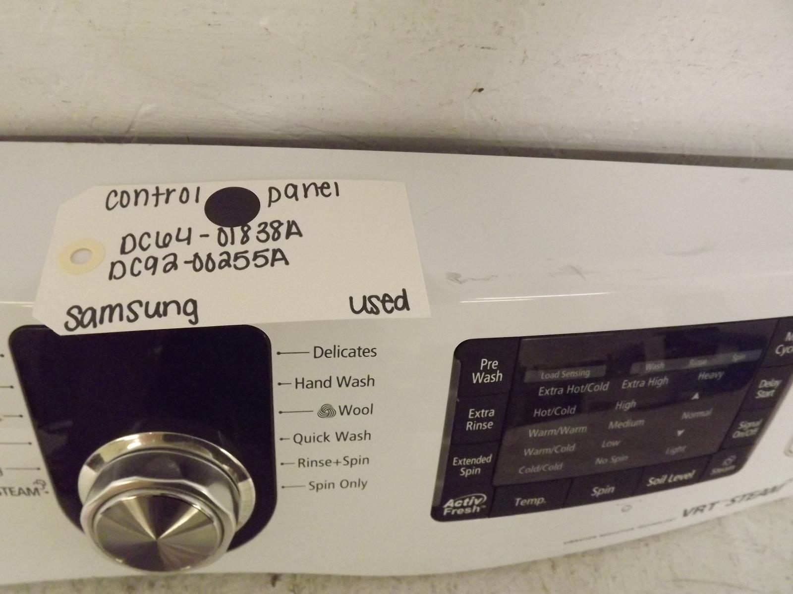 Samsung Washer DC64-01838A DC92-00255A Control Panel Used Samsung Washer DC64-01838A DC92-00255A Control Panel Used